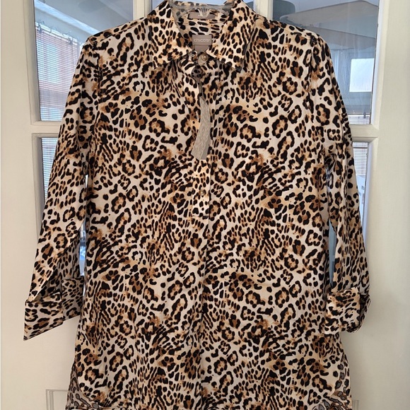 Chico's Tops - Chico's nwt non iron  Leopard Print Button-Up Top